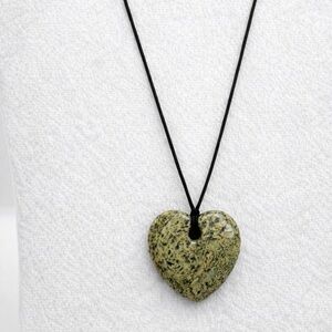 Stone Heart Pendant Necklace – Natural Stone –